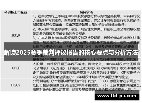 解读2025赛季裁判评议报告的核心要点与分析方法
